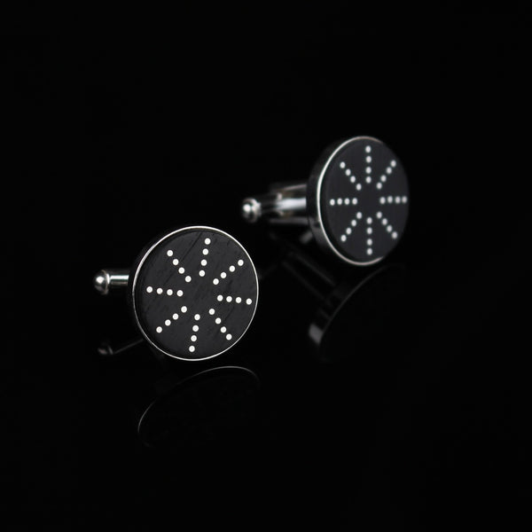 Men's cufflinks, Black and Silver