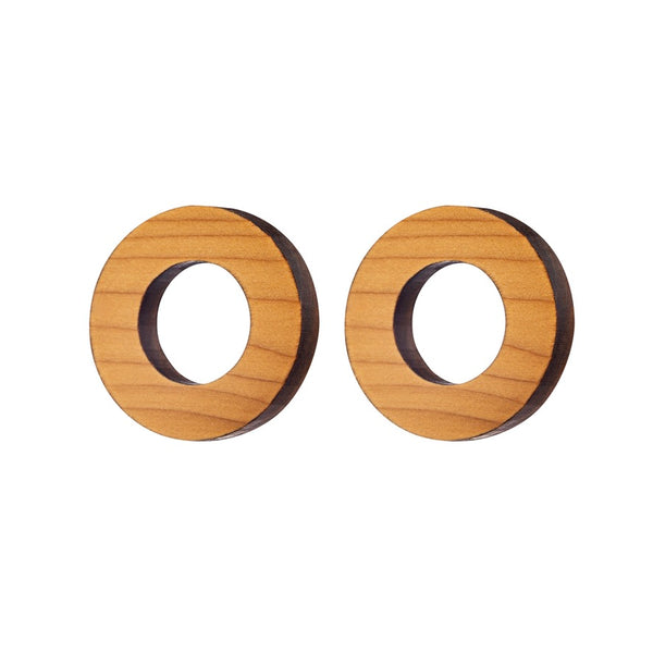 Hoops  - Hoop shaped wooden stud earrings - handmade in Ireland by Irish jewellery designer Rowena Sheen