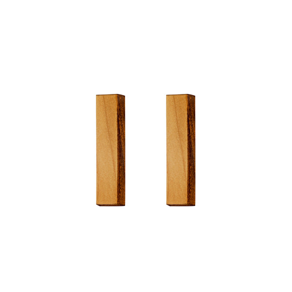 Rectangles - Long rectangular wooden studs - Handmade in Ireland by Irish Jewellery Designer Rowena Sheen