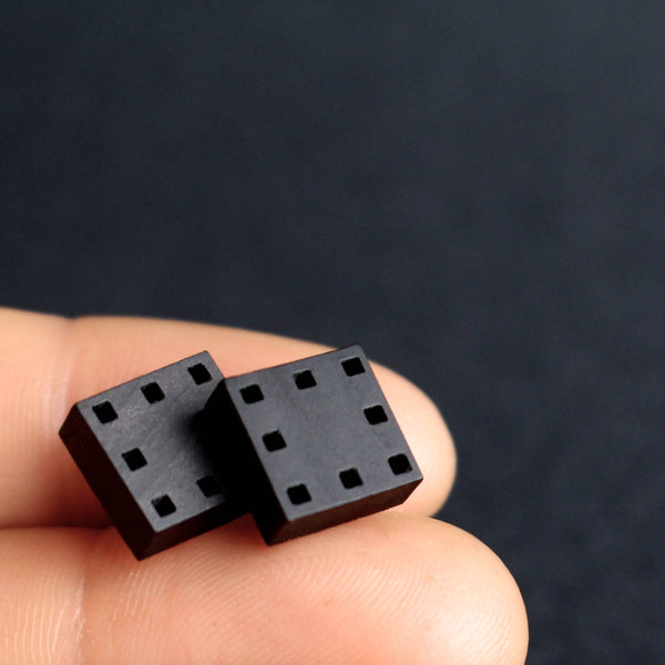 Squares - Geometric Black Stud Earrings - Irish made Jewellery by designer Rowena Sheen