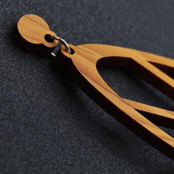 Sundial - Large Radial Wooden Pendant Earrings - Irish Jewellery handmade by designer Rowena Sheen