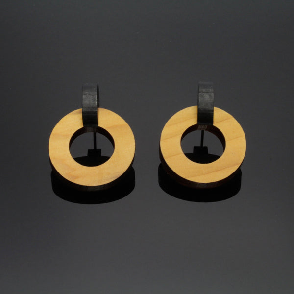 Irish Designer Earrings Handmade in Clare using native Irish wood and sterling silver.