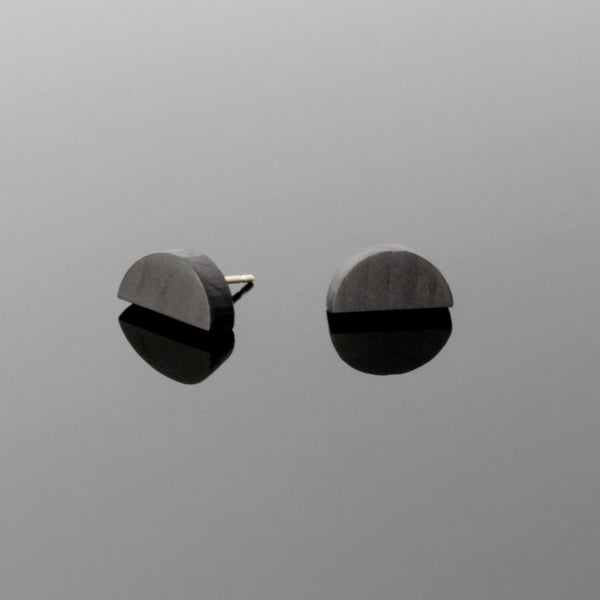 Half-Moon - Made in Ireland - Studs in wood and silver
