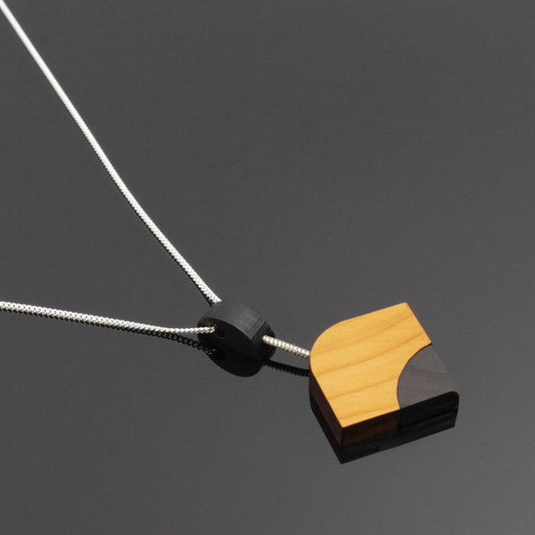 Ray - Geometric wooden pendant - Handmade in Ireland by Irish jewellery designer Rowena Sheen