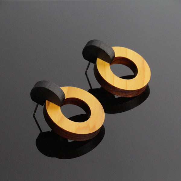 Irish Designer Earrings Handmade in Clare using native Irish wood and sterling silver.