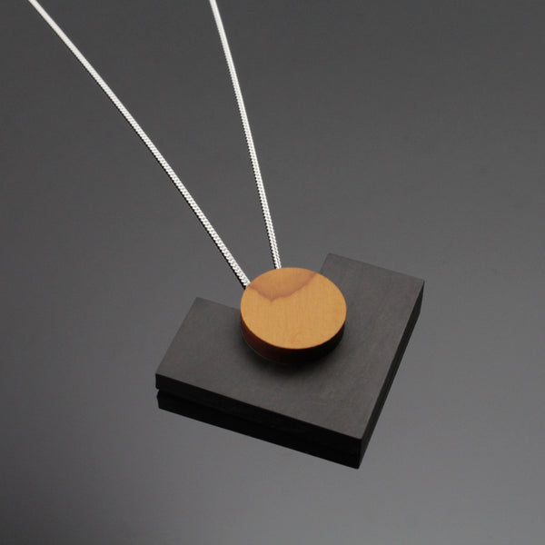 Harte - Handmade in Ireland - Statement Pendant in wood and silver