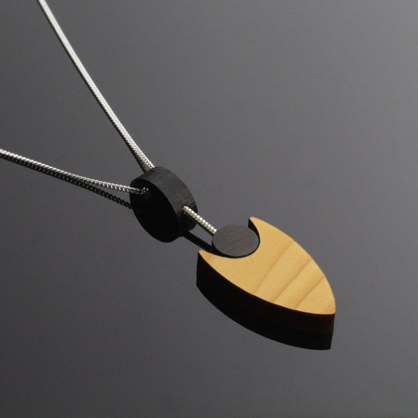 Fuchsia - Handmade in Ireland - Pendant in wood and silver