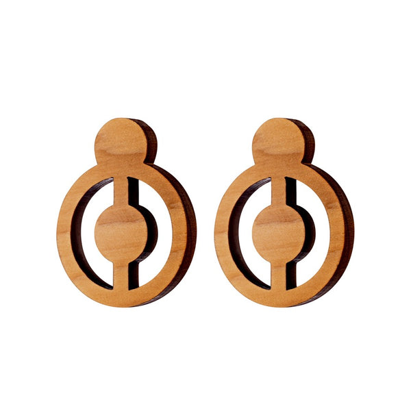 Bullseye Oversize Wood Studs - Handmade in Ireland