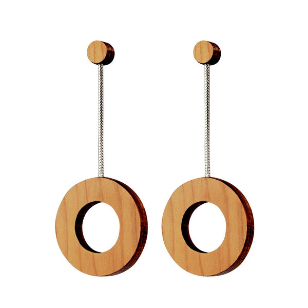 Calder Earrings - Contemporary Geometric Wooden Earrings by Irish Jewellery Designer Rowena Sheen 
