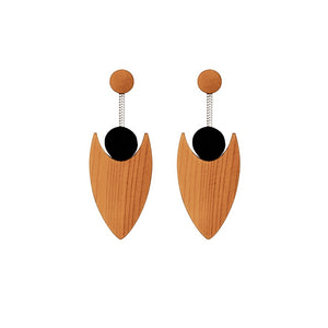 Fuchsia - Lightweight wooden earrings - Handmade in Ireland by Irish Jewellery Designer Rowena Sheen 