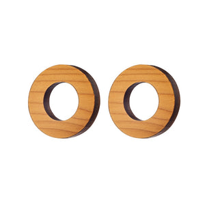 Hoops  - Hoop shaped wooden stud earrings - handmade in Ireland by Irish jewellery designer Rowena Sheen 