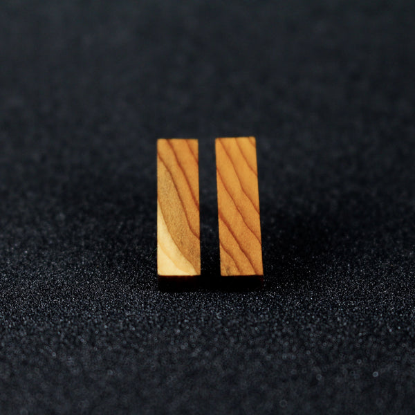 Rectangles - Long rectangular wooden studs - Handmade in Ireland by Irish Jewellery Designer Rowena Sheen 