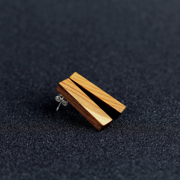 Rectangles - Long rectangular wooden studs - Handmade in Ireland by Irish Jewellery Designer Rowena Sheen 