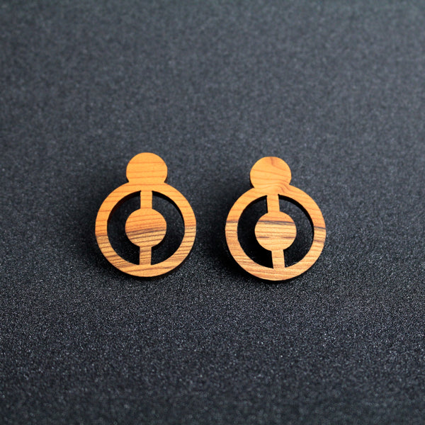 Bullseye Oversize Wood Studs - Handmade in Ireland