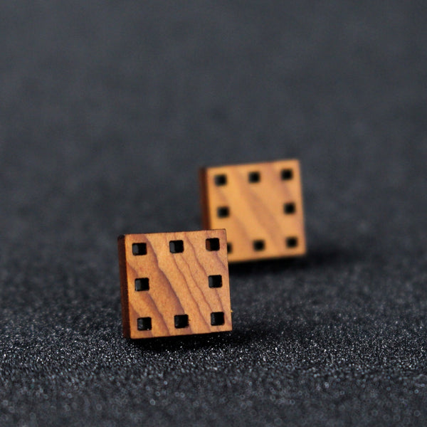 Squares - Geometric Stud Earrings - Irish made Jewellery by designer Rowena Sheen 