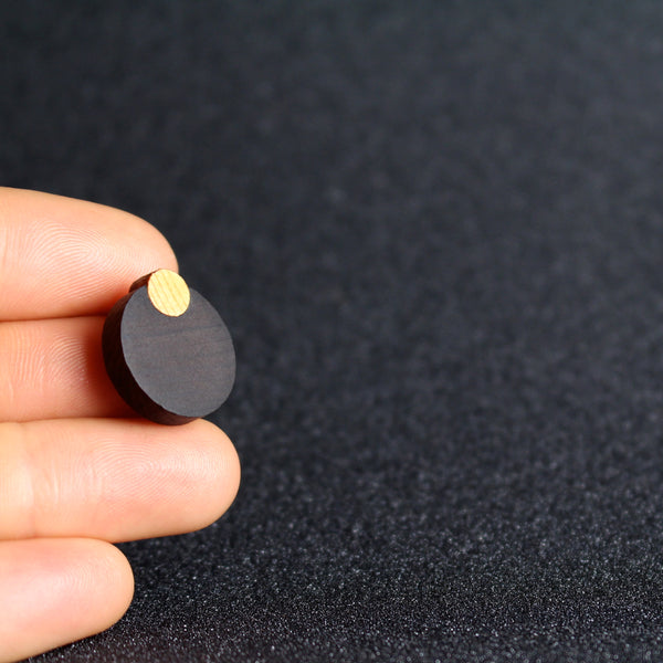 Pearls - Pearl shaped wooden stud earrings in black - Handmade in Ireland by Irish jewellery designer Rowena Sheen 