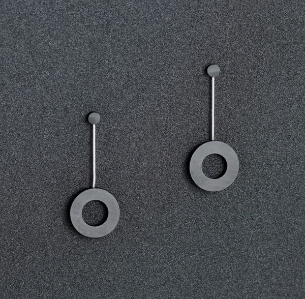Calder Earrings - Contemporary Irish Handmade Jewellery in wood and sterling silver. 