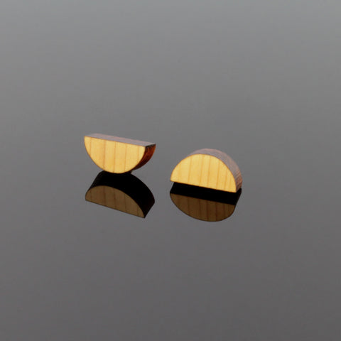 Half-Moon - Made in Ireland - Studs in wood and silver