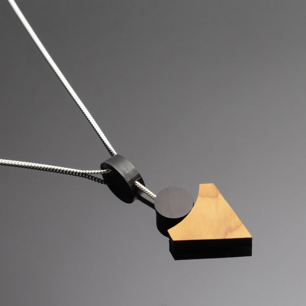 Klimt Pendant - Contemporary Handmade in Ireland Jewellery in wood and sterling silver