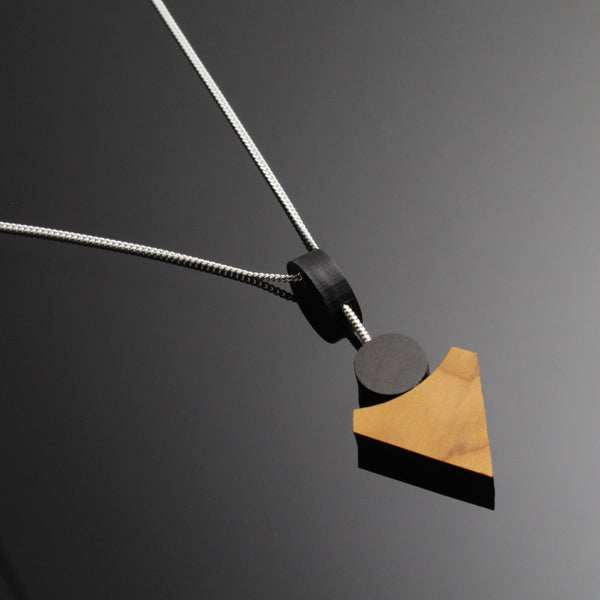 Klimt Pendant - Contemporary Handmade in Ireland Jewellery in wood and sterling silver