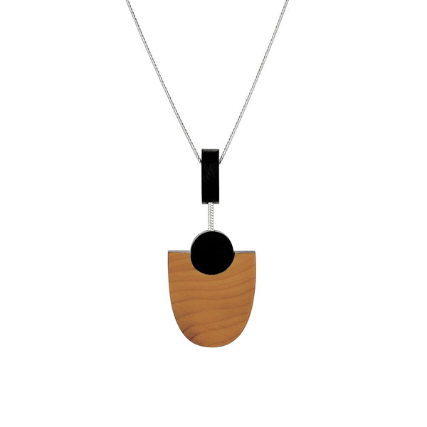 Kandinsky - Geometric wooden pendant - handmade in Ireland by Irish jewellery designer Rowena Sheen 