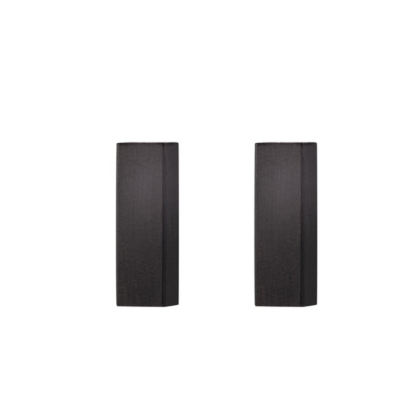 Mini-Rectangles - Small rectangle shaped wooden stud earrings in black  - handmade in Ireland by Irish jewellery designer Rowena Sheen 