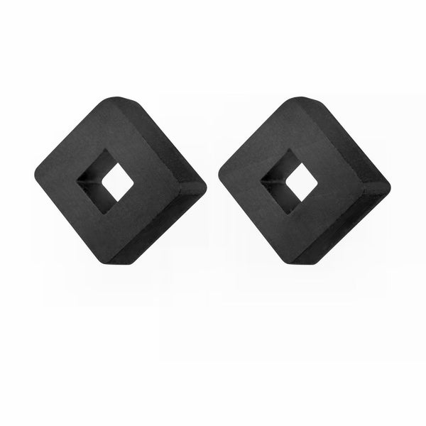 Owey - Small square wooden studs in black - handmade in Ireland by Irish jewellery designer Rowena Sheen 