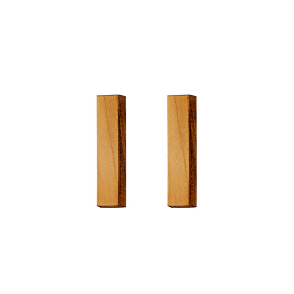 Rectangles - Long rectangular wooden studs - Handmade in Ireland by Irish Jewellery Designer Rowena Sheen 