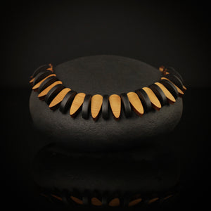 Trace - Handmade wooden necklace made in Ireland by Irish Jewellery Designer Rowena Sheen 