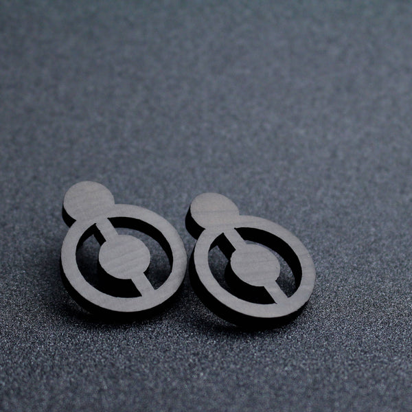 Bullseye Oversize Wood Studs - Handmade in Ireland