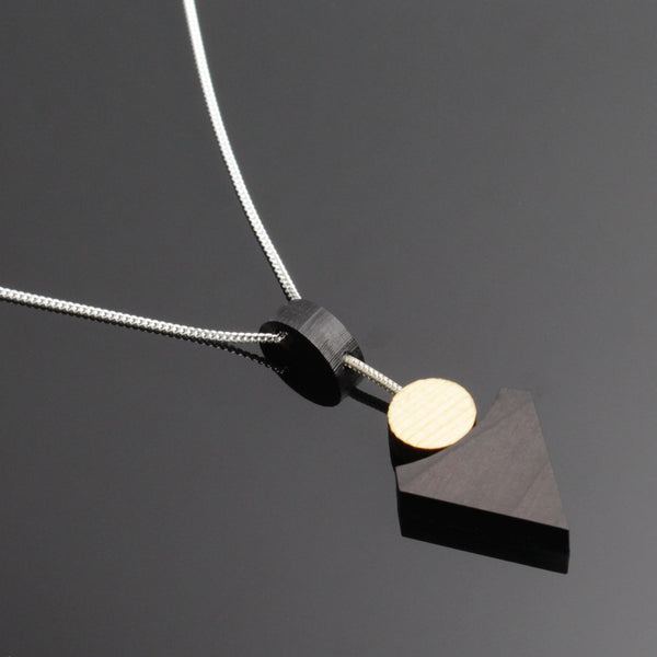 Klimt Pendant - Contemporary Handmade in Ireland Jewellery in wood and sterling silver