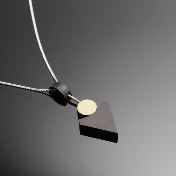 Klimt Pendant - Contemporary Handmade in Ireland Jewellery in wood and sterling silver